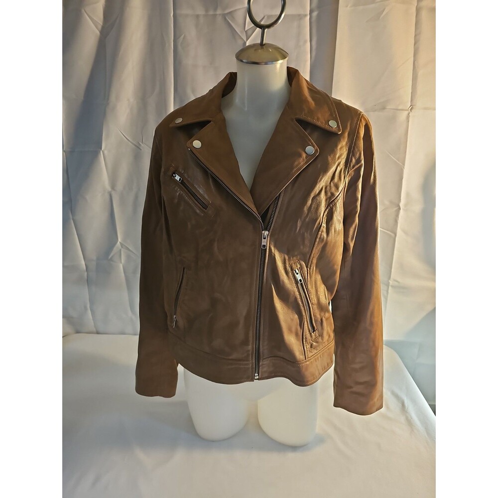 American Leather Co. Washed Leather Moto Jacket Vachetta size 12